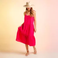 Women's Strap Dress Simple Style Strap Sleeveless Solid Color Midi Dress Holiday Daily main image 4