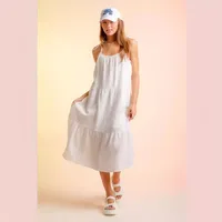Women's Strap Dress Simple Style Strap Sleeveless Solid Color Midi Dress Holiday Daily main image 3