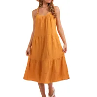 Women's Strap Dress Simple Style Strap Sleeveless Solid Color Midi Dress Holiday Daily main image 5