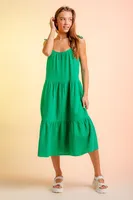 Women's Strap Dress Simple Style Strap Sleeveless Solid Color Midi Dress Holiday Daily sku image 3