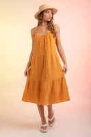 Women's Strap Dress Simple Style Strap Sleeveless Solid Color Midi Dress Holiday Daily sku image 6