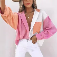 Women's Blouse Long Sleeve Blouses Streetwear Color Block main image 4