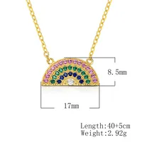 925 Sterling Silver Zircon Rainbow Pendant Necklace main image 6