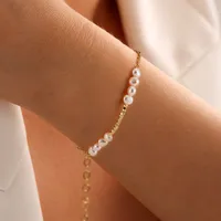 Elegant Simple Style Classic Style Geometric Freshwater Pearl Sterling Silver Bracelets In Bulk main image 2