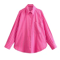 Women's Blouse Long Sleeve Blouses Button Streetwear Stripe main image 5