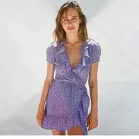 Women's Regular Dress Streetwear V Neck Short Sleeve Ditsy Floral Above Knee Holiday Daily main image 1