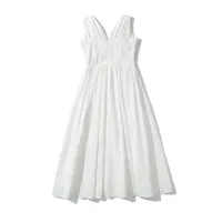 Women's Regular Dress Streetwear V Neck Printing Backless Sleeveless Solid Color Midi Dress Holiday Daily main image 2