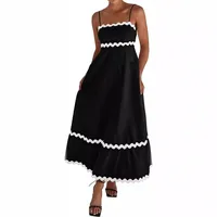 Women's Strap Dress Simple Style Strap Backless Sleeveless Color Block Midi Dress Holiday Daily main image 5