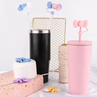 Cute Bow Knot Silica Gel Straw Decorative Cap 1 Piece main image 3