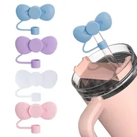 Cute Bow Knot Silica Gel Straw Decorative Cap 1 Piece main image 1
