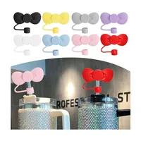 Cute Bow Knot Silica Gel Straw Decorative Cap 1 Piece main image 4