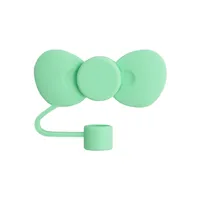 Cute Bow Knot Silica Gel Straw Decorative Cap 1 Piece sku image 4