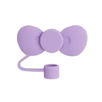 Cute Bow Knot Silica Gel Straw Decorative Cap 1 Piece sku image 3