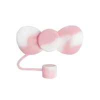Cute Bow Knot Silica Gel Straw Decorative Cap 1 Piece sku image 7