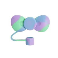 Cute Bow Knot Silica Gel Straw Decorative Cap 1 Piece sku image 12