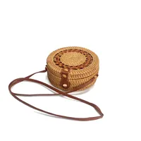 Women's Large Pu Leather Geometric Vintage Style Ethnic Style Flip Cover Straw Bag sku image 47