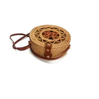 Women's Large Pu Leather Geometric Vintage Style Ethnic Style Flip Cover Straw Bag sku image 54