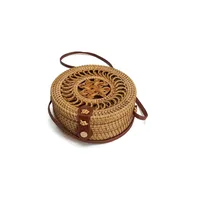 Women's Large Pu Leather Geometric Vintage Style Ethnic Style Flip Cover Straw Bag sku image 49
