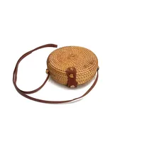 Women's Large Pu Leather Geometric Vintage Style Ethnic Style Flip Cover Straw Bag sku image 2