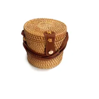 Women's Large Pu Leather Geometric Vintage Style Ethnic Style Flip Cover Straw Bag sku image 6