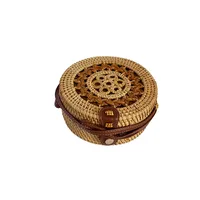 Women's Large Pu Leather Geometric Vintage Style Ethnic Style Flip Cover Straw Bag sku image 12