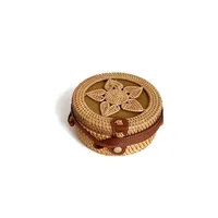 Women's Large Pu Leather Geometric Vintage Style Ethnic Style Flip Cover Straw Bag sku image 15