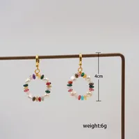 1 Pair Vintage Style Simple Style Geometric Beaded Natural Stone Freshwater Pearl Copper Gold Plated Drop Earrings main image 4
