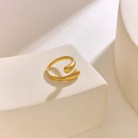 Simple Style Classic Style Solid Color 304 Stainless Steel 18K Gold Plated Rings In Bulk main image 9