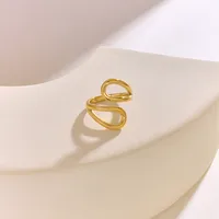 Simple Style Classic Style Solid Color 304 Stainless Steel 18K Gold Plated Rings In Bulk main image 3