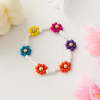 Cartoon Style Cute Flower Resin Seed Bead Beaded Kid'S Bracelets Necklace sku image 1