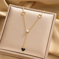 304 Stainless Steel 18K Gold Plated IG Style Modern Style Classic Style Tassel Star Heart Shape Pendant Necklace main image 3