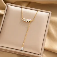304 Stainless Steel 18K Gold Plated IG Style Modern Style Classic Style Tassel Star Heart Shape Pendant Necklace main image 5