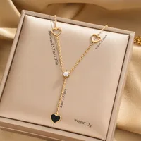 304 Stainless Steel 18K Gold Plated IG Style Modern Style Classic Style Tassel Star Heart Shape Pendant Necklace main image 6