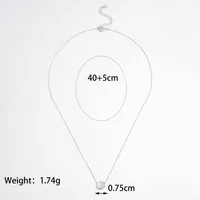 925 Sterling Silver Water Plating Zircon Plating Inlay Round Square Pendant Necklace main image 5