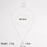 925 Sterling Silver Water Plating Zircon Plating Inlay Round Square Pendant Necklace sku image 4