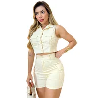 Holiday Daily Women's Streetwear Solid Color Polyester Pocket Shorts Sets Shorts Sets main image 4