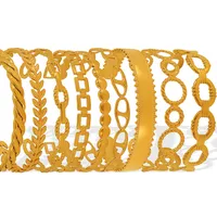 Titanium Steel 18K Gold Plated IG Style Cool Style Plating Circle Waves Bangle main image 2