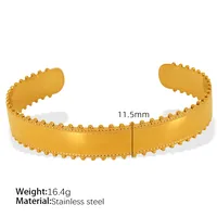Titanium Steel 18K Gold Plated IG Style Cool Style Plating Circle Waves Bangle main image 8