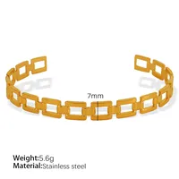 Titanium Steel 18K Gold Plated IG Style Cool Style Plating Circle Waves Bangle main image 7