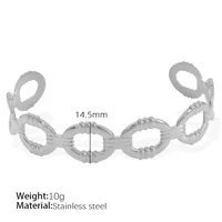 Titanium Steel 18K Gold Plated IG Style Cool Style Plating Circle Waves Bangle sku image 14