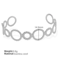 Titanium Steel 18K Gold Plated IG Style Cool Style Plating Circle Waves Bangle sku image 3