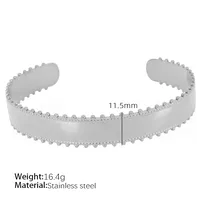 Titanium Steel 18K Gold Plated IG Style Cool Style Plating Circle Waves Bangle sku image 18