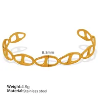 Titanium Steel 18K Gold Plated IG Style Cool Style Plating Circle Waves Bangle sku image 4
