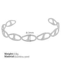 Titanium Steel 18K Gold Plated IG Style Cool Style Plating Circle Waves Bangle sku image 5