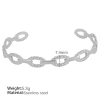 Titanium Steel 18K Gold Plated IG Style Cool Style Plating Circle Waves Bangle sku image 16