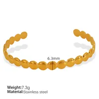 Titanium Steel 18K Gold Plated IG Style Cool Style Plating Circle Waves Bangle sku image 13