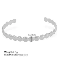 Titanium Steel 18K Gold Plated IG Style Cool Style Plating Circle Waves Bangle sku image 8
