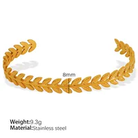 Titanium Steel 18K Gold Plated IG Style Cool Style Plating Circle Waves Bangle sku image 9