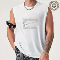 Men's Letter Simple Style Round Neck Sleeveless Regular Fit Men's Tops main image 5