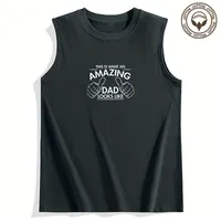 Men's Letter Simple Style Round Neck Sleeveless Regular Fit Men's Tops main image 4